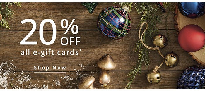 20% off e-gift cards