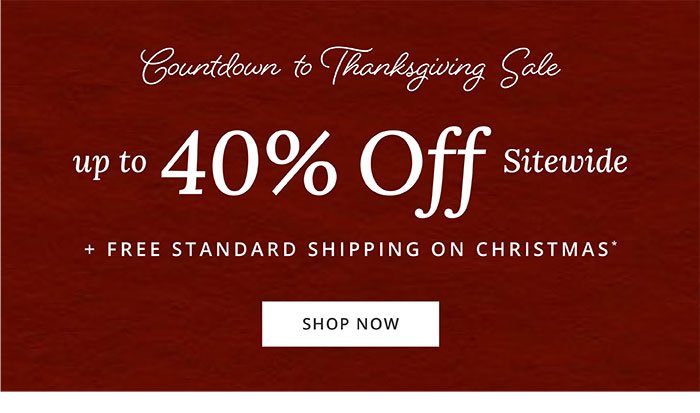 Up to 40% Off Sitewide + Free Standard Shipping on Christmas