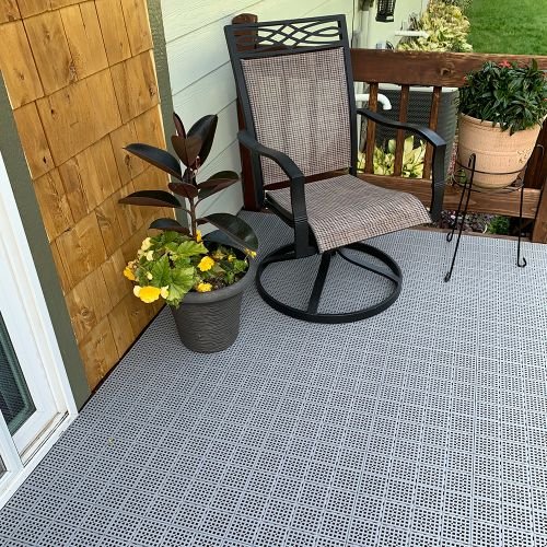 gray patio outdoor tiles install