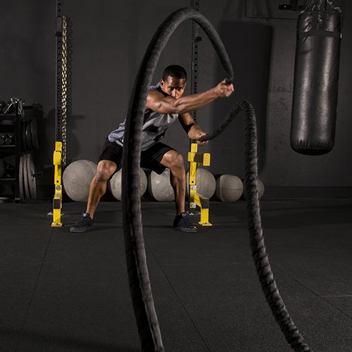 rope workout on black sterling athletic tiles