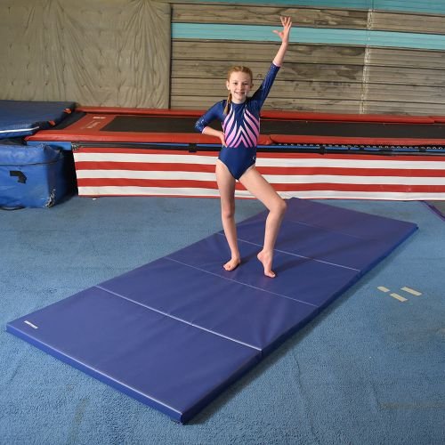 blue gym mat gymnast