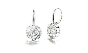 Rose Lever Back Earrings with crystals from Swarovski for Valentine's Day