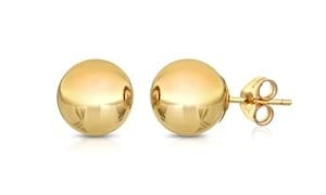 14K Gold Ball Studs in Multiple Sizes for Valentine's Day