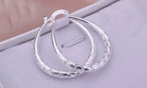  925 Sterling Silver Hoop Earrings for Valentine's Day