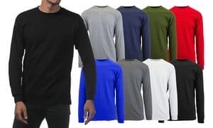 Men's Long Sleeve Crew Neck Lightweight Basic Shirt (Sizes, S-3XL)