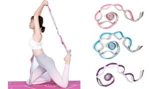 Yoga Stretching Strap for Physical Therapy with Grip Loops Fitness Stretch Band