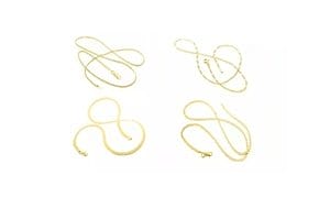 18K Yellow Gold Plated Sterling Silver Chains Made in Italy (Multiple Styles)