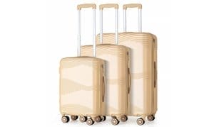3 or 5 Piece Hardside Spinner Luggage Set, Checked and Carry On