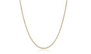 2MM Diamond-cut Rope Chain Necklace in 14K Gold Hollow by Moricci