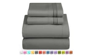 Clara Clark 4 Pc Sheet Set -1800 Series Deep Pocket Bed Sheets with Fitted Sheet