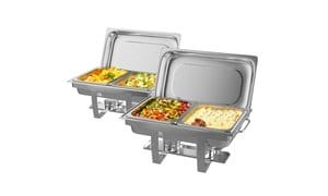 2 Packs Chafing Dish 9 Quart Stainless Steel Rectangular Chafer Full Size Buffet