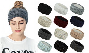 Ear Warmer Headband Women Winter Cable Knit Twist Fuzzy