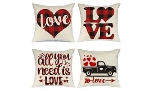 4-Pack Home Decorations Cotton Linen Pillow Cover Set (Insert Not Included)