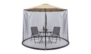 9ft Patio Umbrella Bug Screen w/Zipper Door and Polyester Netting