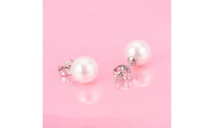 4.00 CTTW Cultured Pearl Earring in 18K White Gold