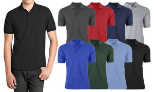 Men's Short Sleeve Pique Polo Shirts (Sizes, S-2XL)