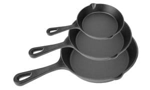 NewHome 3-Piece Pre-Seasoned Non-Stick Cast Iron Skillet Set (6