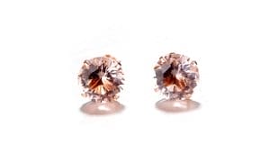 18K Rose Gold Morganite Stud Earrings