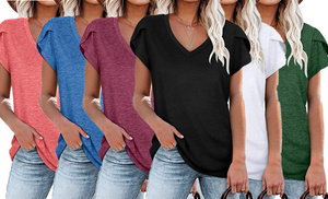 LESIES Womens Tops V Neck Sum...