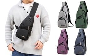 Unisex Cycle Sling Crossbody Shoulder Bag with USB Port