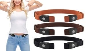 No Buckle Elastic Stretch Belts for Men and Women Comfortable Invisible Belts