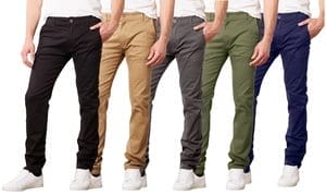 Men's Slim Fitting Cotton Stretch Classic Chino Pants (Sizes, 30-42)