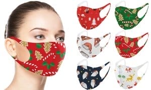 Fun Prints Reusable Holiday-themed Fabric Face Masks (6-Pack)
