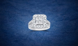 3 Cttw Princess & Round Cut Diamond Bridal Set in 10K Gold By Brilliant Diamond