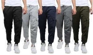 Men's Heavyweight Fleece-Lined Cargo Jogger Sweatpants (Sizes, S-2XL)