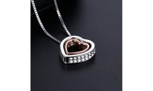 Double Heart Pendant Necklace made with Crystals from Swarovski