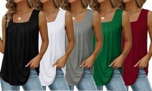 Womens Cute Tank Tops Loose Fit Causal U Neck Sleeveless S-3X