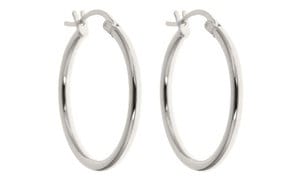 Classic French Lock Earring Hoops in Solid Sterling Silver