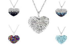 Sterling Silver Bubble Heart Necklace With Crystals From Swarovski