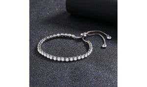 14K White Gold Tennis Bracelets with crystals from Swarovski Adjustable