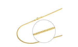 2MM Solid Gold Italian Cuban Chain Necklace in 14K Solid Gold by Moricci