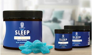 Deep Sleep CBD Blue Raspberry Gummies with Melatonin by Golden Goat