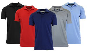 3-Pack Galaxy By Harvic Men's Tagless Moisture-Wicking Polo Shirt (S-3XL)