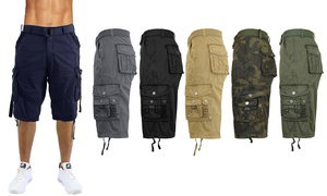 3-Pack Galaxy By Harvic Men's Classic-Fit Belted Cargo Shorts (30-42)