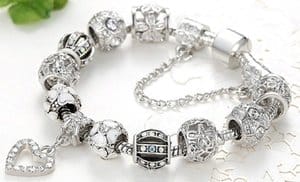 Crystal Heart Charm Bracelets...