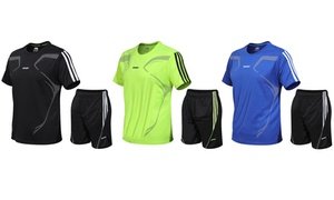 Men's Active Workout 2-Piece T-Shirt and Athletic Shorts Set