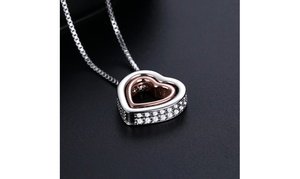 Double Heart pendant necklace made with crystals from Swarovski