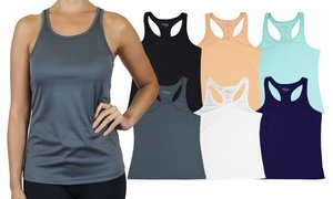 3-Pack Galaxy By Harvic Women's Moisture-Wicking Racerback Tanks (S-3XL)