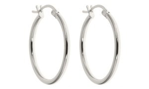 Classic French Lock Earring Hoops in Solid Sterling Silver