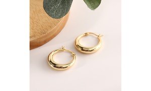 14K Gold Plated Graduated Hoo...