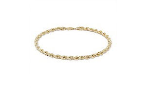 18K Solid Gold 3.0mm Hollow Rope Chain