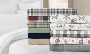 Kathy Ireland or Bibb Home 100% Cotton Cozy Flannel Sheet Set (4-Piece)