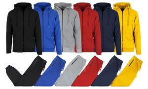 Men's 2-Piece Fleece-Lined Full Zip Hoodie & Jogger Set (L-2XL only)