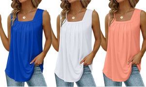 3 Pack Square Neck Tank Tops S-3X