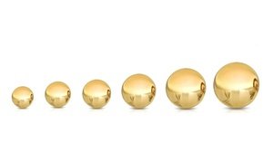 14K Solid Yellow Gold Ball Studs in Multiple Sizes