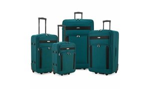  Elite Oversize Cedar 4 Pc Softside Lightwt Rolling Luggage Set